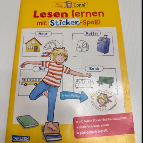 Conni Lesen lernen mit Sticker, zu finden beim Stand 9 am Standort Flohkids Berlin Ost