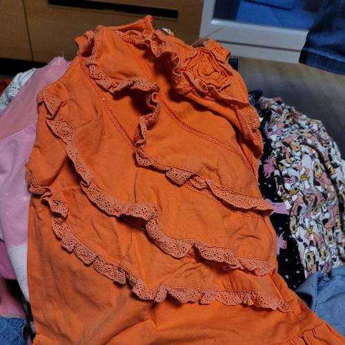 Kleid  Größe: 98 Rosa/Orange, zu finden beim Stand 194 am Standort Flohkids Berlin Ost