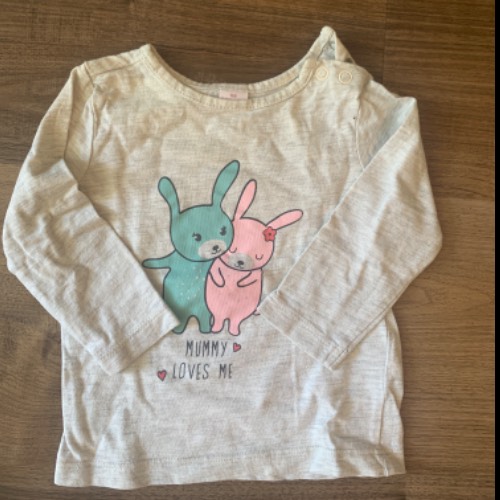 Langarmshirt Hase, Größe: 68, zu finden beim Stand 118 am Standort Flohkids Berlin Ost