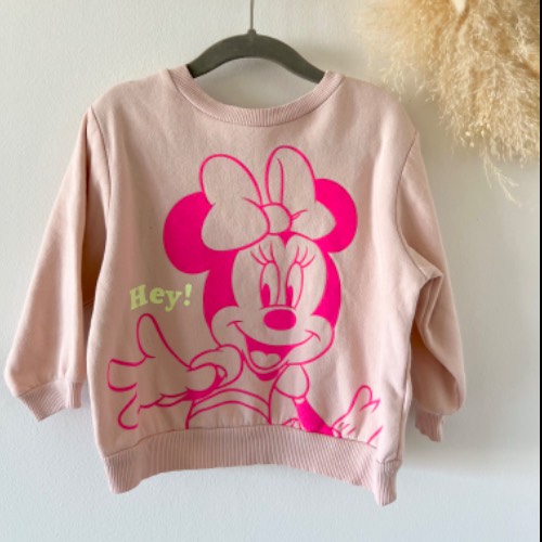 H&M Pulli Minnie beflockt  Größe: 92, zu finden beim Stand 71 am Standort Flohkids Berlin Ost