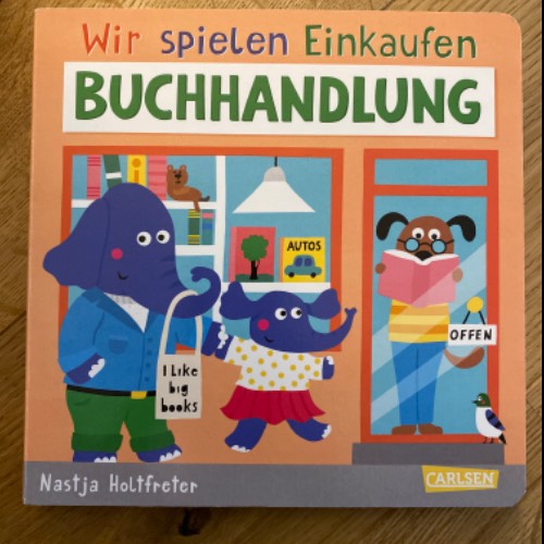 B/Wir spielen … Buchhandlung, zu finden beim Stand 21 am Standort Flohkids Berlin Ost