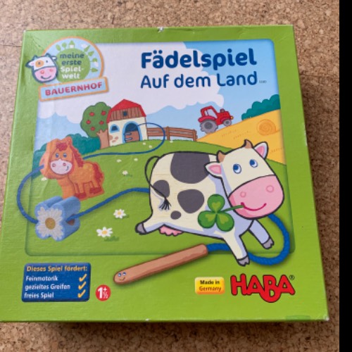 Haba Fädelspiel auf dem Land, zu finden beim Stand 127 am Standort Flohkids Berlin Ost