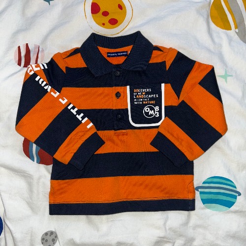 Langarmshirt orange  Größe: 6/9 Monate, zu finden beim Stand 222 am Standort Flohkids Berlin Ost