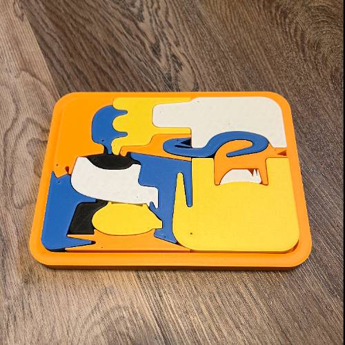 3 D gedrucktes Puzzle Tiere, zu finden beim Stand 8 am Standort Flohkids Berlin Ost