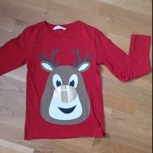 H&M Shirt Rudolf  Größe: 122/128, zu finden beim Stand 209 am Standort Flohkids Berlin Ost