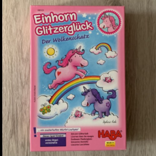 Spiel Einhorn Glitzerglück, zu finden beim Stand 103 am Standort Flohkids Berlin Ost