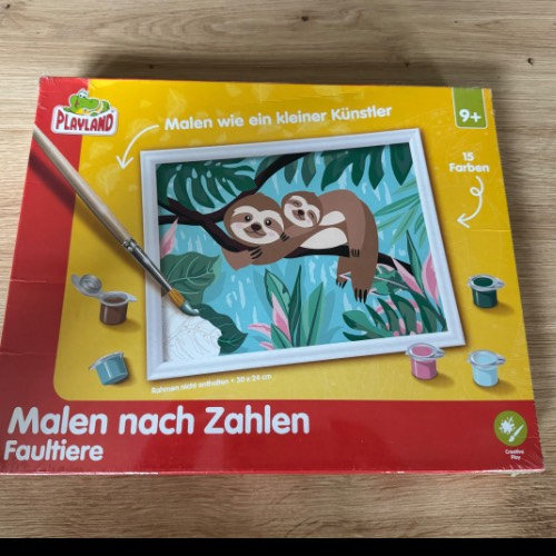 Malen nach zahlen Faultier neu, zu finden beim Stand 14 am Standort Flohkids Berlin Ost