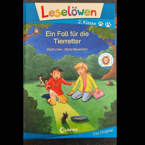 Leselöwe Fall f.d. Tierretter, zu finden beim Stand 8 am Standort Flohkids Berlin Ost